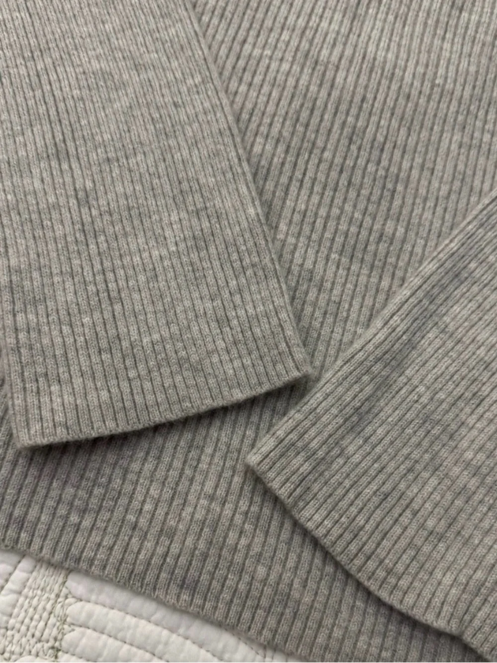 Babaton Aritzia Kitano Gray Ribbed Wool Blend Cross Back Sweater Size XS